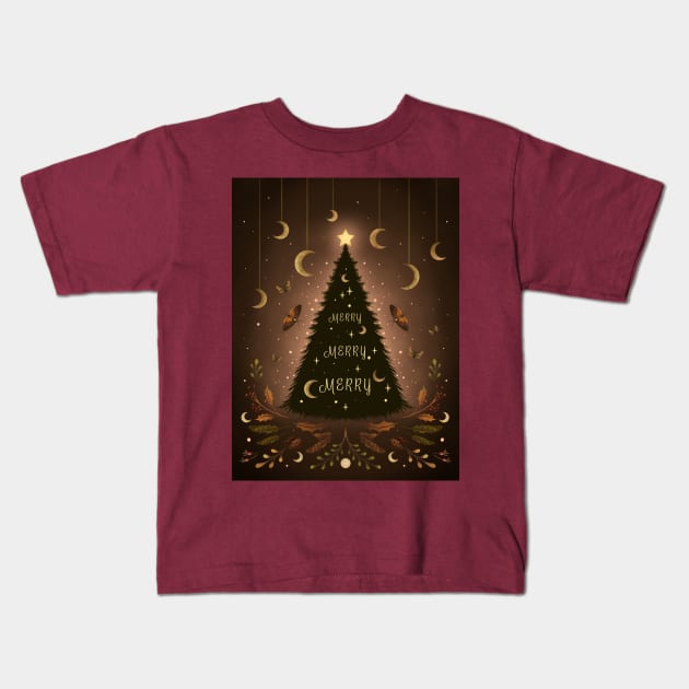 Merry Merry Christmas Kids T-Shirt by Episodic Drawing